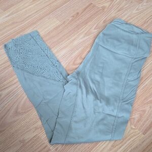 PINK Victoria's Secret Gray Lace Detail Pants
